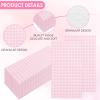 100 Pcs Pink Paper Napkins, 2-Ply Disposable Pink Paper Towels, Pink and White Checkered Guest Napkins, Gingham Napkins for Bathroom, Dinner, Wedding Valentines, Picnic, BBQ, Tea Party, 4.3 x 7.9 Inch view 4