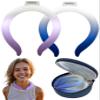 2 Pack Neck Cooling Tube with Insulated Bag - Reusable Ice Ring Neck Cooler Indoor Outdoor - Wearable Cooling Wrap - Relief for Summer and Hot Flashes - Ice Ring Freezes Under 64(Purple+Blue)