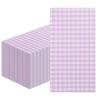 100Pcs Purple Paper Guest Napkins Disposable 3 Ply Paper Purple and White Gingham Disposable Hand Towels for Bathroom Dinner Wedding Holiday Birthday Party Bridal Decorative Towels 4.3x 7.9 Inches view 1