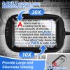 10X 30X 7 Inch Extra Large Magnifying Glass with Light and Stand, 5 Color Modes Dimmable LED Magnifying Lamp with Flexible Gooseneck, Hands Free Magnifier for Reading Crafts Close Work Seniors view 3