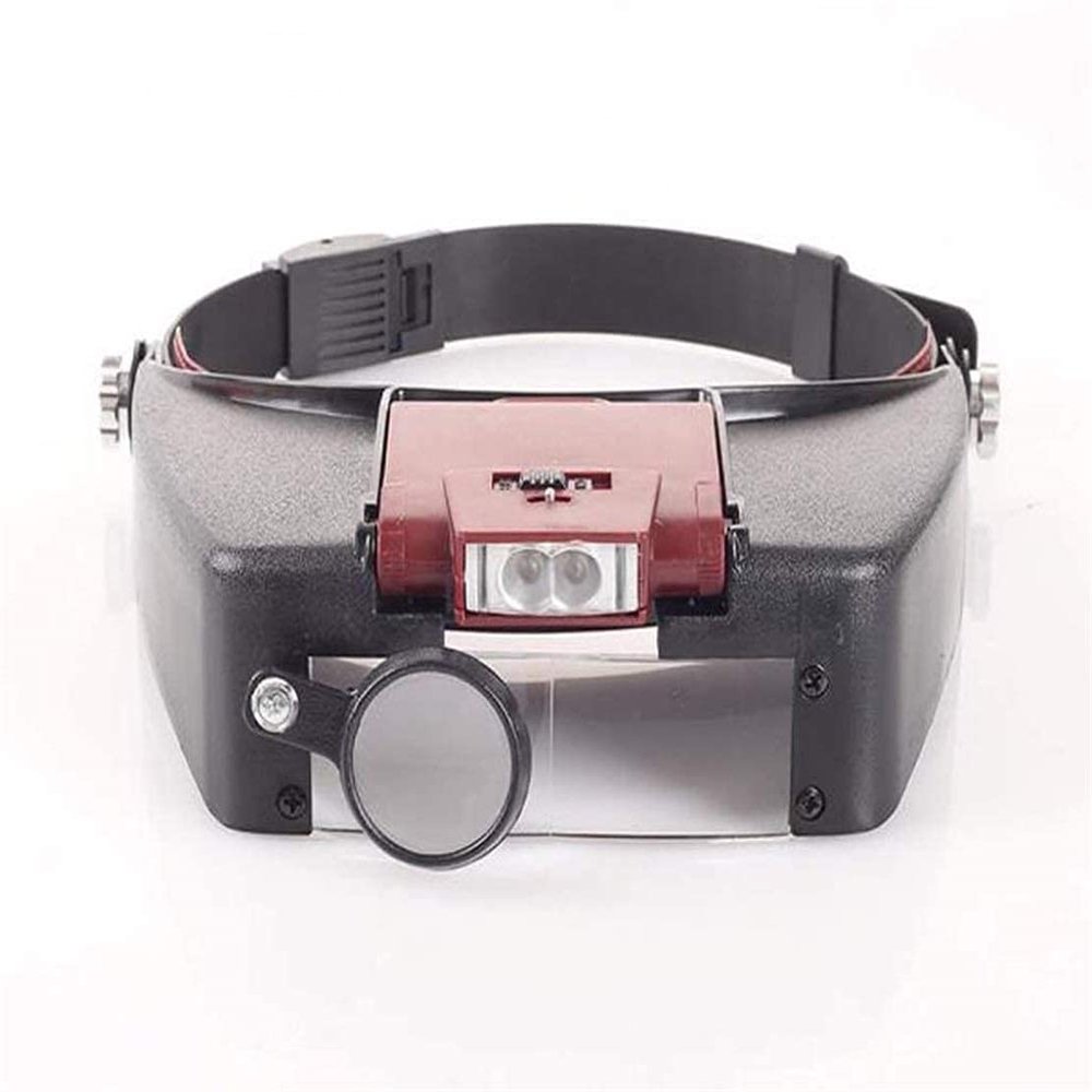 KUYBTU Headband Magnifier, Handheld Digital Magnifier, Headband Magnifier with Led Light, Head-Mounted Handsfree Reading Magnifying Glasses, Jeweler,Watch Loupe,10X Magnification A Ie