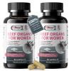 Alliwise 2 Pack Beef Organ Supplement for Women - Supports Female Hormonal Balance, Energy & Overall Wellness, 100% Grass Fed Beef Organs Complex: Liver Uterus* Heart & 3 More, (2 Capsules Daily) view 1