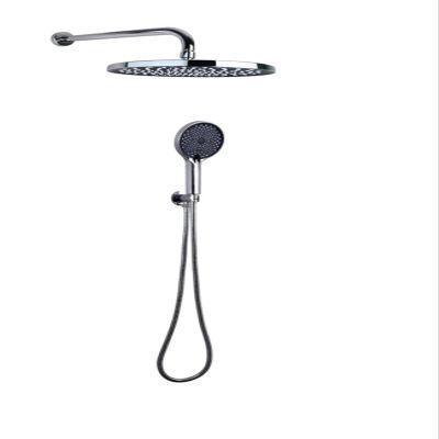 NLCKDSML Overhead Hand Shower Set Wall Ceiling Mounted Ultra Thin Stainless 3 Functions Hand Shower with Valve Hose Chrome(RD Wall ABS,Top 10 inch)