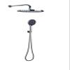 NLCKDSML Overhead Hand Shower Set Wall Ceiling Mounted Ultra Thin Stainless 3 Functions Hand Shower with Valve Hose Chrome(RD Wall ABS,Top 10 inch) view 1