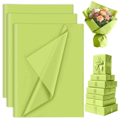 60 Sheets Bright Lime Tissue Paper Bulk, PLULON Gift Wrapping Tissue Paper for Packaging 14 x 20 Inch Art Crafts for Gift Bags Decorative Floral Wedding Birthday Party Decor