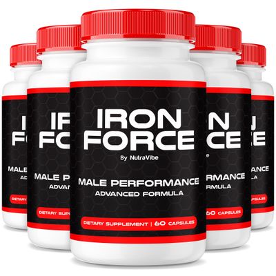 (5 Pack) Iron Force Pills for Men - Original IronForce Male Formula, Naturally Powerful Blend to Help Encourage Great Performance, Lasting Energy and Stamina, Easy-to-Swallow Capsules (300 Capsules)