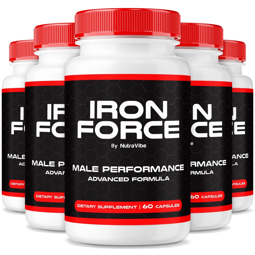 (5 Pack) Iron Force Pills for Men - Original IronForce Male Formula, Naturally Powerful Blend to Help Encourage Great Performance, Lasting Energy and Stamina, Easy-to-Swallow Capsules (300 Capsules)
