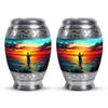 SABURIAL Fishing Urn - Mini Burial Urns for Human Ashes Adult Man - Decorative Funeral Urns - Keepsake Cremation Urn for Ashes Adult Female - 3 Inch Set of 2 view 1