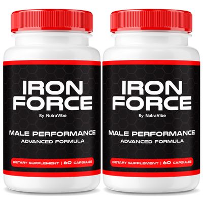 (2 Pack) Iron Force Pills for Men - Original IronForce Male Formula, Naturally Powerful Blend to Help Encourage Great Performance, Lasting Energy and Stamina, Easy-to-Swallow Capsules (120 Capsules)