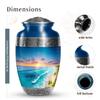 KARYLIZ Blue Ocean Beach Sunset Urns for Human Ashes, Funeral Urn for Ashes Adult Men and Women, Memorial Gifts for Family, Cremation Urns for Male, Burial Urn for Cremated Remains, 10 Inch Large view 2