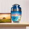KARYLIZ Blue Ocean Beach Sunset Urns for Human Ashes, Funeral Urn for Ashes Adult Men and Women, Memorial Gifts for Family, Cremation Urns for Male, Burial Urn for Cremated Remains, 10 Inch Large view 3