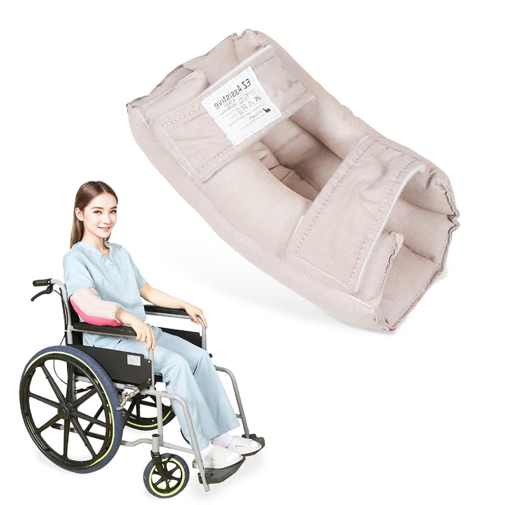 EHUCONELDEX Elbow Protector for Relief Pressure Sores,Elbow Pad Cushion with Soft Fibre for Bedridden Patient or Elderly,Comfortable & Breathable (Khaki, Small)