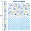 Homeral Blue Baby Boy Wrapping Paper Roll - Mini Roll - 17 Inch x 16.5 Feet - Baby Toys, Stroller and Apparel & Polka Dots Reversible Gift Wrap for Baby Shower, Birthday, Gender Reveal, Holiday view 2