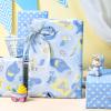 Homeral Blue Baby Boy Wrapping Paper Roll - Mini Roll - 17 Inch x 16.5 Feet - Baby Toys, Stroller and Apparel & Polka Dots Reversible Gift Wrap for Baby Shower, Birthday, Gender Reveal, Holiday view 3