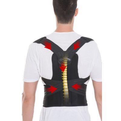 Brace Support Belt Adjustable Back Corrector Back Shoulder Lumbar Correction Corset For Breathable Help To Prevent Humpback Curvature Of The Spine,Black,Xl,Black-Large