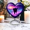 YATHABHISA Cat Heart Urn for Ashes, Crematorium Urns Ashes Container for Funeral & Burial, Memorial Gift, Medium Urns for Ash, Purple, 6 Inch view 3