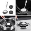 Stainless Steel Scrubber with Long Handle Metal Dish Scrubbing Brushes Set for Stain On Kitchen Pots Pans and Grills view 2