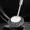 Stainless Steel Scrubber with Long Handle Metal Dish Scrubbing Brushes Set for Stain On Kitchen Pots Pans and Grills view 4
