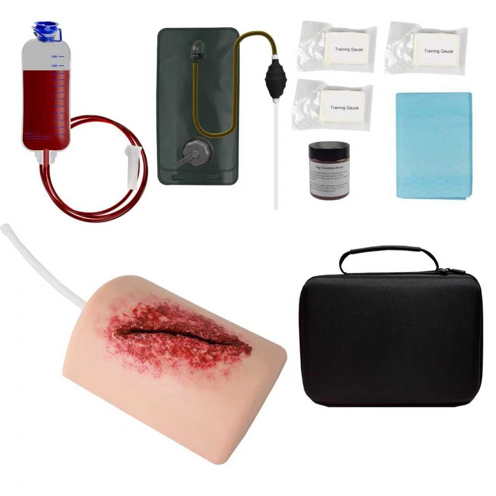 MEDTACEDU Thigh Wound Packing Trainer, Stop The Bleed Training Kit, Bleeding Control Kit with Pumping Bag for Medical Classes