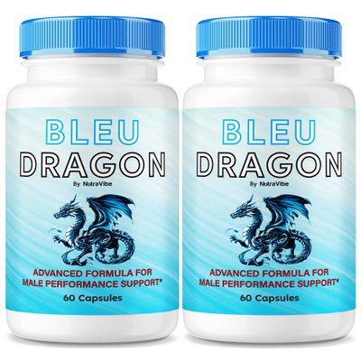 (2 Pack) Bleu Dragon Pills for Men - Original BleuDragon Formulation with Clean, Premium Blend to Support Lasting Energy, Performance and Stamina | Easy-to-Swallow Male Capsules (120 Capsules)