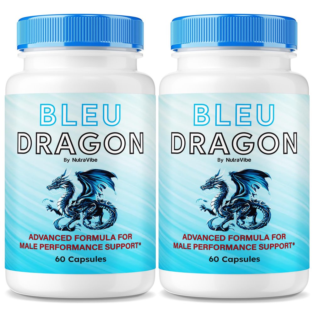 (2 Pack) Bleu Dragon Pills for Men - Original BleuDragon Formulation with Clean, Premium Blend to Support Lasting Energy, Performance and Stamina | Easy-to-Swallow Male Capsules (120 Capsules)