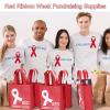 Yeyeplum 30 Pcs Red Ribbon Week Tote Bags Bulk Reusable Non Woven Handbags for Anti-drugs Awareness Heart Health Awareness Aids Hiv Prevention for Campaigns Fundraising and Groups Support Supplies view 2
