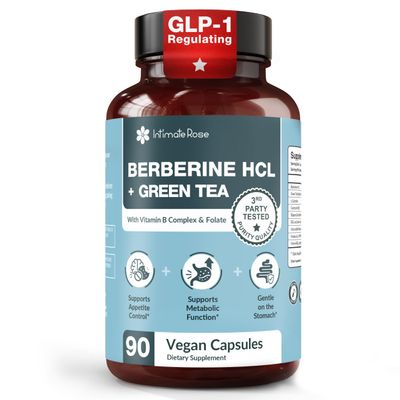 GLP-1 Support Supplement - Berberine with Green Tea Extract, 90 Capsules