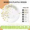 100 PCS Disposable Paper Plates for Party Supplies, White and Gold Dessert/Cake Plates, Heavy Duty Gold Plate for Party, Birthday, Graduation, Wedding, Engagement, Baby Shower, All Anniversary (7IN) view 4