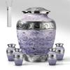 AmericUrn Cremation Urns for Human Ashes Adult Female, Mom and Men White Pearl Memorial Set of 6 with 1 Large Urn, 4 Keepsakes & 1 NecklaceUrn - White Pearl view 1