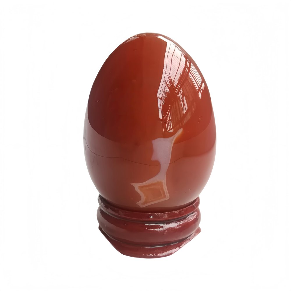 Afucats Natural Carnelian 50 * 35mm Egg-Shape Meditation Chakra and Indoor Decorative Balancing Gemstone and Crystals Figurines Kit, for Reiki Healers and Yoga Practioner