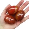 Afucats Natural Carnelian 50 * 35mm Egg-Shape Meditation Chakra and Indoor Decorative Balancing Gemstone and Crystals Figurines Kit, for Reiki Healers and Yoga Practioner view 2