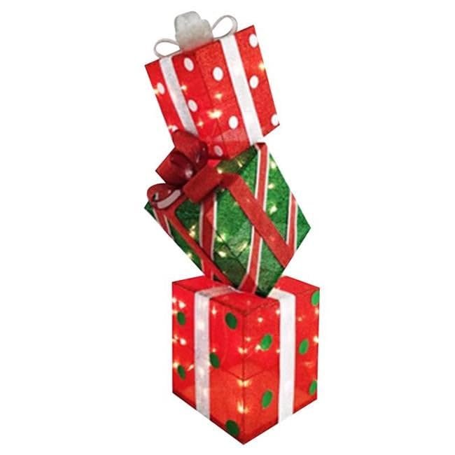 3 ft. LED Stacking Gift Boxes Porch Decor for Christmas