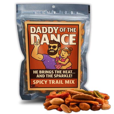 Daddy of the Dance Trail Mix - Fun Gag Gifts for Dance Dads Cool Fathers Day Snack Basket Filler, Spicy Sriracha Blend Brings the Heat