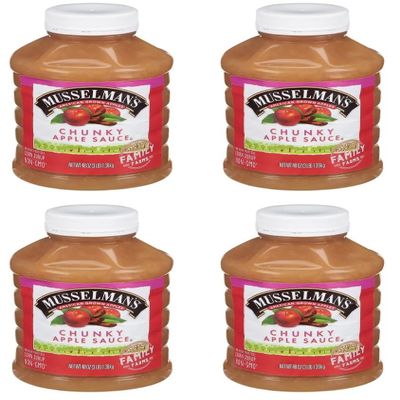 Home Style Chunky Applesauce, American Grown Apples by Musselmanns., Non-GMO, 48 Oz Jar - Pack of 4