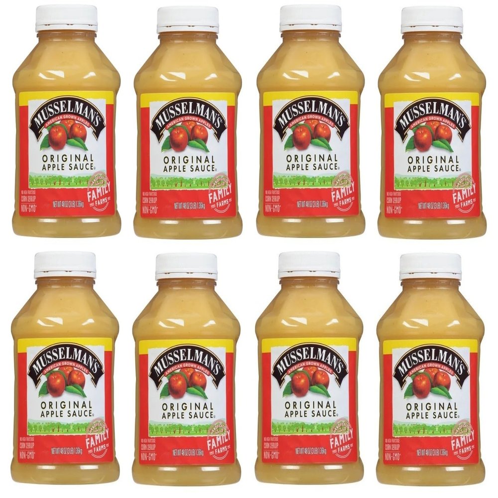 Home Style Original Applesauce, American Grown Apples by Musselmanns., Non-GMO, Gluten Free, Dairy Free, 48 Oz Jar - Pack of 8