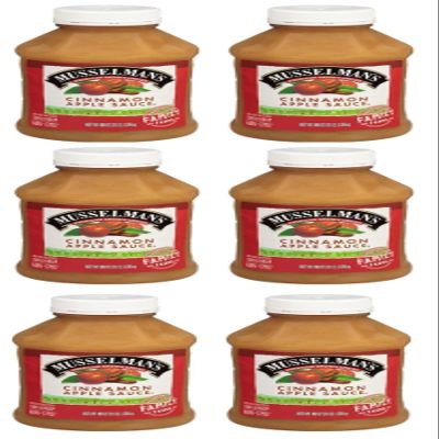 Home Style Cinnamon Applesauce, American Grown Apples by Musselmanns., Non-GMO, Gluten Free, Dairy Free, 48 Oz Jar - Pack of 6