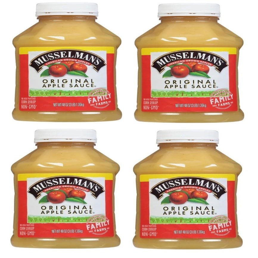 Home Style Original Applesauce, American Grown Apples by Musselmanns., Non-GMO, Gluten Free, Dairy Free, 48 Oz Jar - Pack of 4