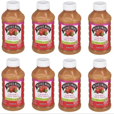 Home Style Chunky Applesauce, American Grown Apples by Musselmanns., Non-GMO, 48 Oz Jar - Pack of 8