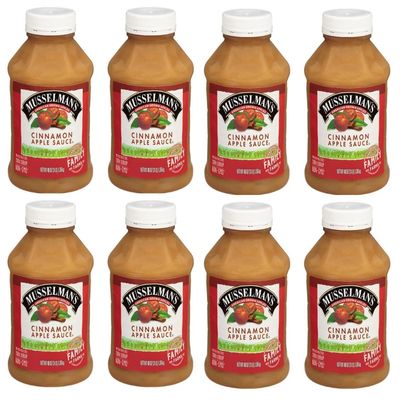Home Style Cinnamon Applesauce, American Grown Apples by Musselmanns., Non-GMO, Gluten Free, Dairy Free, 48 Oz Jar - Pack of 8