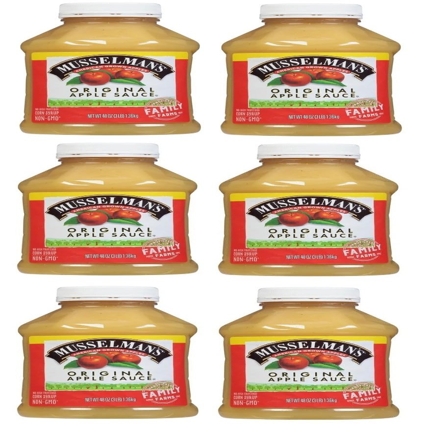 Home Style Original Applesauce, American Grown Apples by Musselmanns., Non-GMO, Gluten Free, Dairy Free, 48 Oz Jar - Pack of 6