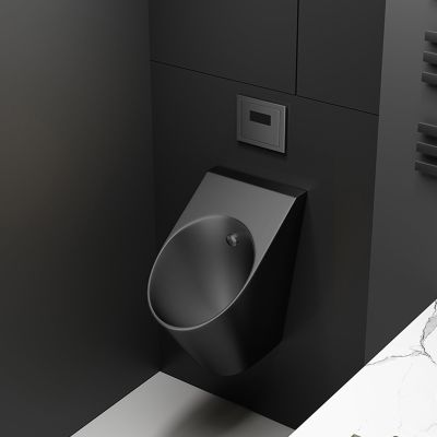 Intelligent Men's Flushing Urinal 304 Stainless Steel,Commercial Wall Mounted Men's Adult Urinal,Automatic Sensor Flushing,High-Efficiency Anti-Odor Men's Adult Urinal,for hotels,restaurants(Black)