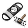 Cigarmoon Cigar Cutter, Enlarge 77 Ring Fit Almost Cigar Sizes, Stainless Steel & Plastic Double Cut Blade Cigar Guillotine (Black) view 1