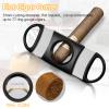 Cigarmoon Cigar Cutter, Enlarge 77 Ring Fit Almost Cigar Sizes, Stainless Steel & Plastic Double Cut Blade Cigar Guillotine (Black) view 2