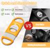Cigarmoon Cigar Cutter, Enlarge 77 Ring Fit Almost Cigar Sizes, Stainless Steel & Plastic Double Cut Blade Cigar Guillotine (Black) view 4