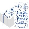 100pcs Disposable Bathroom Napkins Wash Your Hands Towel Guest Paper Napkins Disposable Bathroom for Powder Room Wedding Birthday Dinner Baby Bridal Shower Decorative Paper Napkins (White Blue) view 1