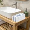 100pcs Disposable Bathroom Napkins Wash Your Hands Towel Guest Paper Napkins Disposable Bathroom for Powder Room Wedding Birthday Dinner Baby Bridal Shower Decorative Paper Napkins (White Blue) view 2