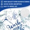 100pcs Disposable Bathroom Napkins Wash Your Hands Towel Guest Paper Napkins Disposable Bathroom for Powder Room Wedding Birthday Dinner Baby Bridal Shower Decorative Paper Napkins (White Blue) view 3