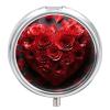 Portable Pill Organizer Small Pill Box Red Rose Love Heart 3 Compartment Medicine Vitamin Organizer Travel Medicine Organizer with Mirror & Button Closure Cute Medication Case for Purse view 1