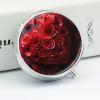Portable Pill Organizer Small Pill Box Red Rose Love Heart 3 Compartment Medicine Vitamin Organizer Travel Medicine Organizer with Mirror & Button Closure Cute Medication Case for Purse view 4