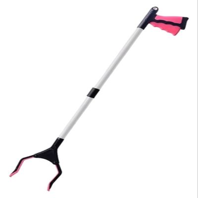 YHJCMBWLBBSH Grabber Reacher Tool, Reacher Grabber Tool, Steel Portable Pick Up Stick Strong Grip for Store Shelves(Light red)
